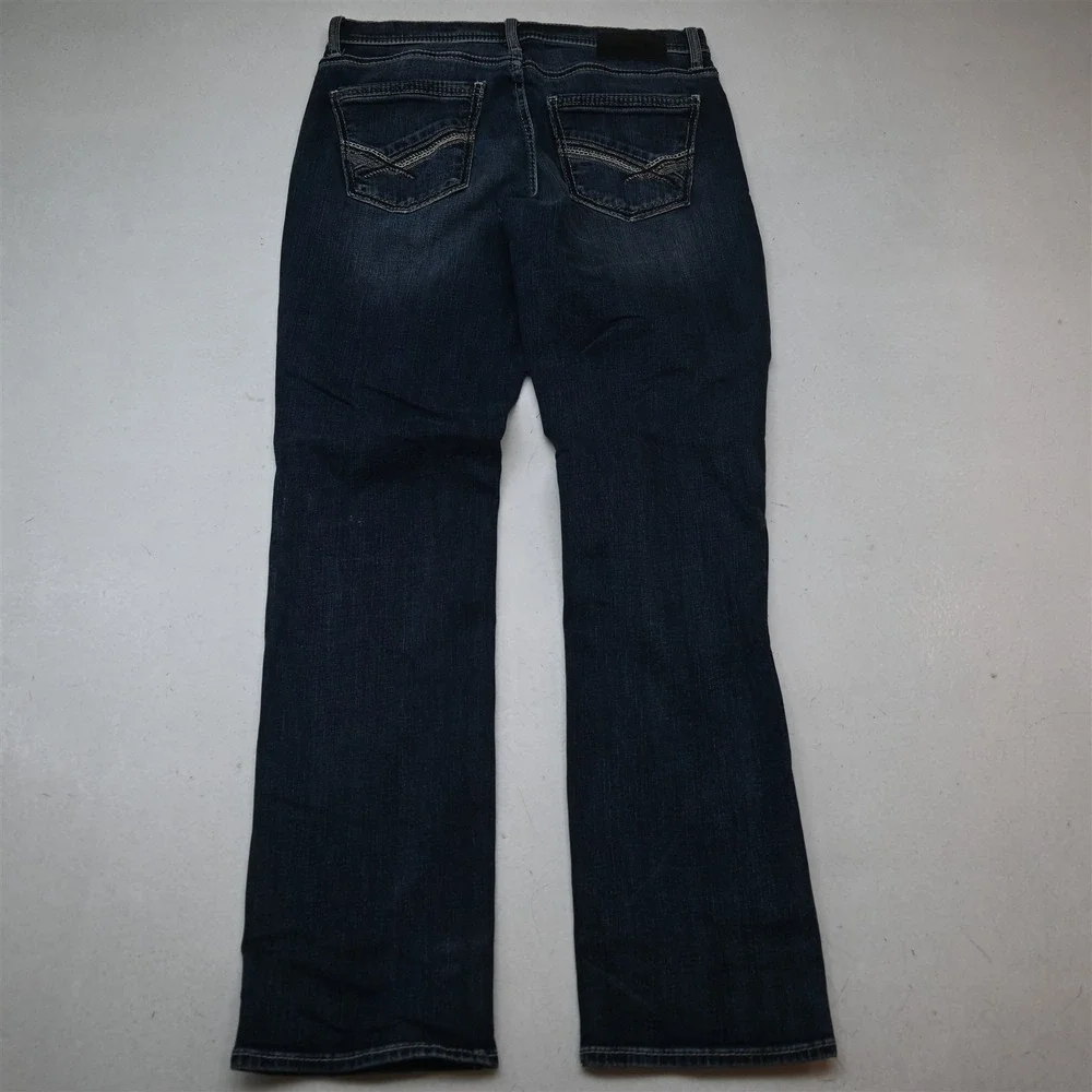 Buckle 32x32 Dark Bold Stitch Stretch Denim Jake Straight Mens Jeans